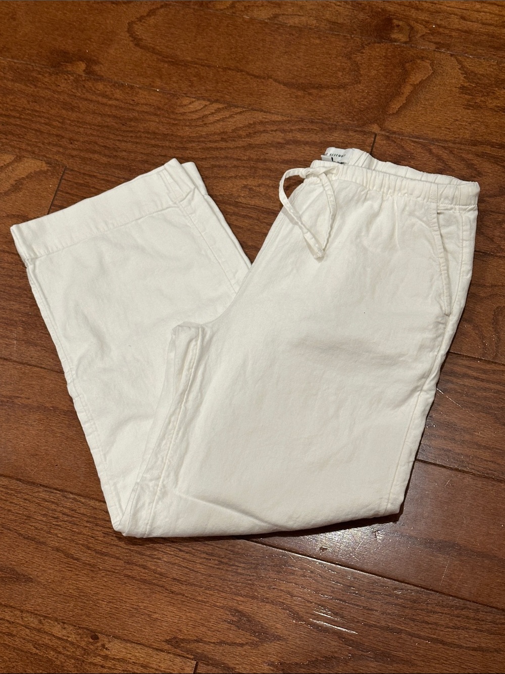 Free Assembly off white linen blend Casual Drawstring Pants